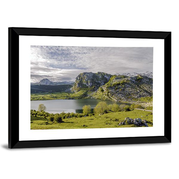 Lake Enol Canvas Wall Art-3 Horizontal-Gallery Wrap-25" x 16"-Tiaracle