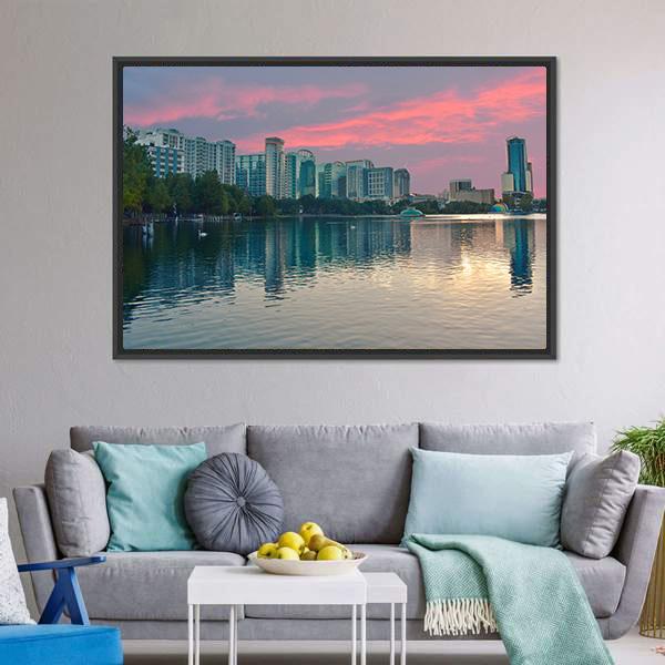 Lake Eola Park Florida Canvas Wall Art-3 Horizontal-Gallery Wrap-25" x 16"-Tiaracle