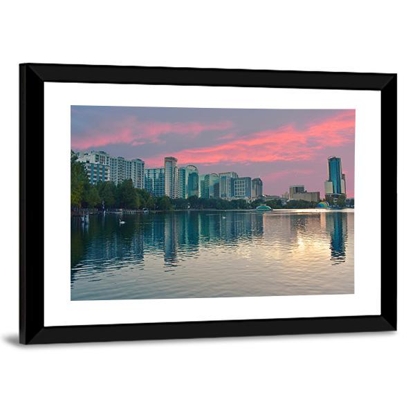 Lake Eola Park Florida Canvas Wall Art-3 Horizontal-Gallery Wrap-25" x 16"-Tiaracle