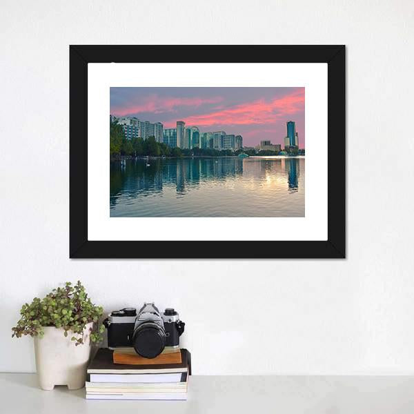Lake Eola Park Florida Canvas Wall Art-1 Piece-Framed Print-20" x 16"-Tiaracle