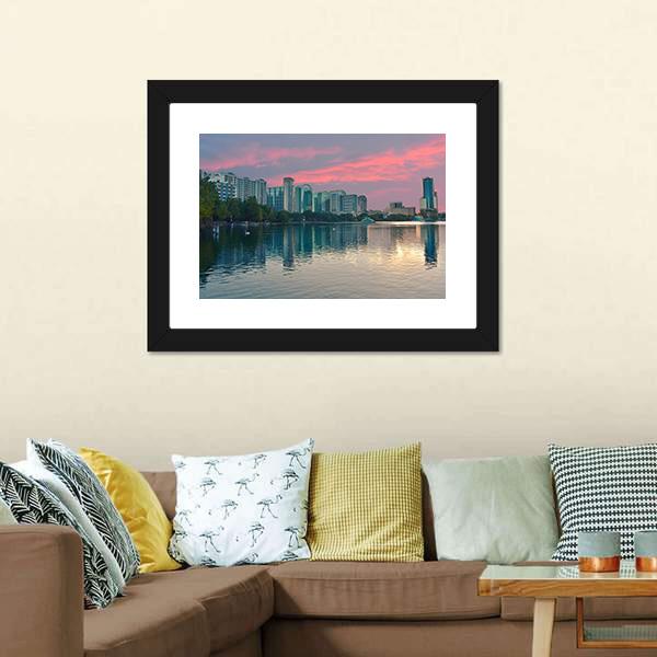 Lake Eola Park Florida Canvas Wall Art-3 Horizontal-Gallery Wrap-25" x 16"-Tiaracle