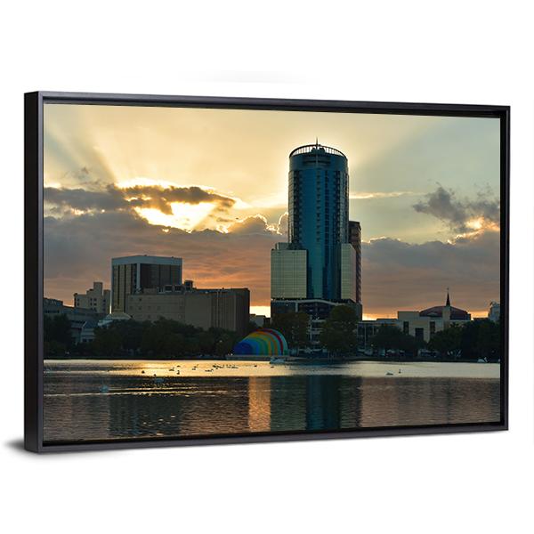 Lake Eola Park Canvas Wall Art-3 Horizontal-Gallery Wrap-25" x 16"-Tiaracle