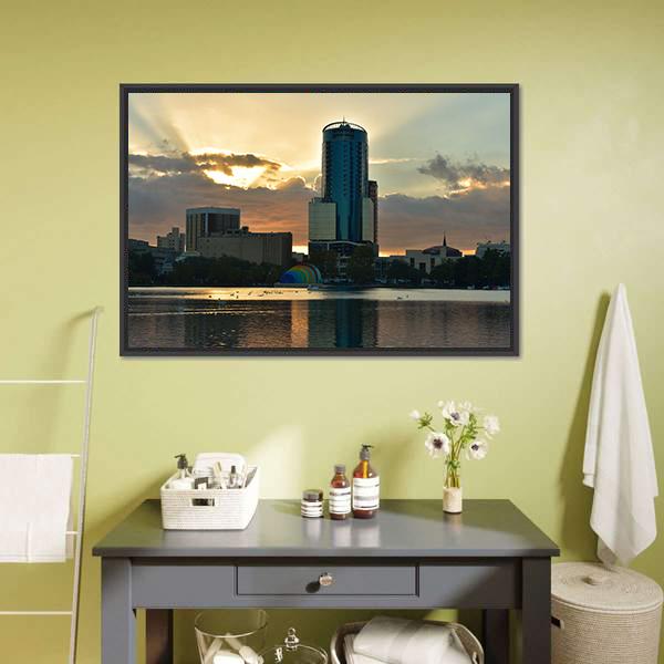 Lake Eola Park Canvas Wall Art-3 Horizontal-Gallery Wrap-25" x 16"-Tiaracle