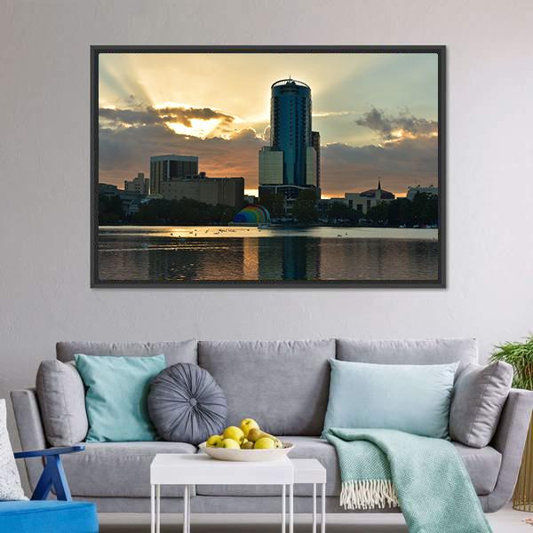 Lake Eola Park Canvas Wall Art-3 Horizontal-Gallery Wrap-25" x 16"-Tiaracle