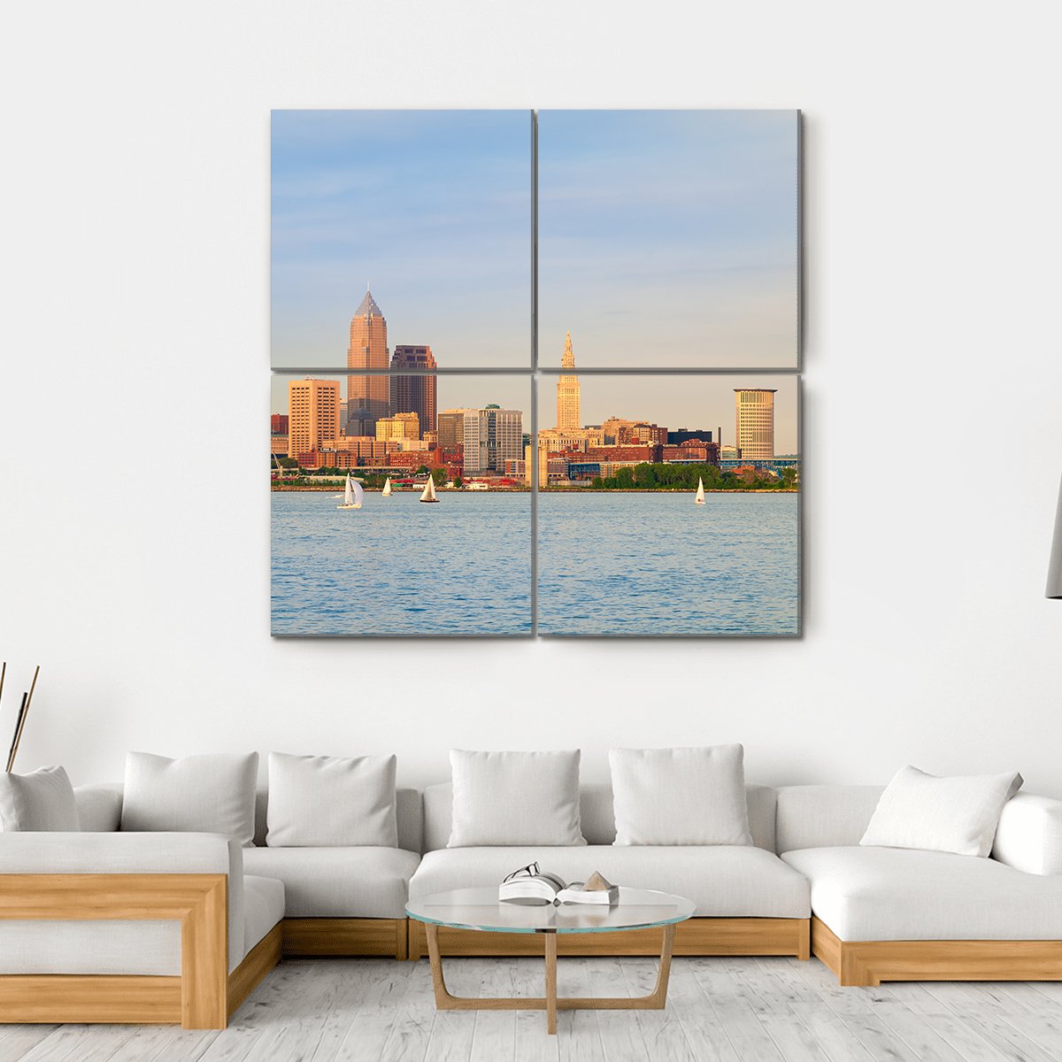 Lake Erie Ohio Canvas Wall Art-4 Square-Gallery Wrap-17" x 17"-Tiaracle