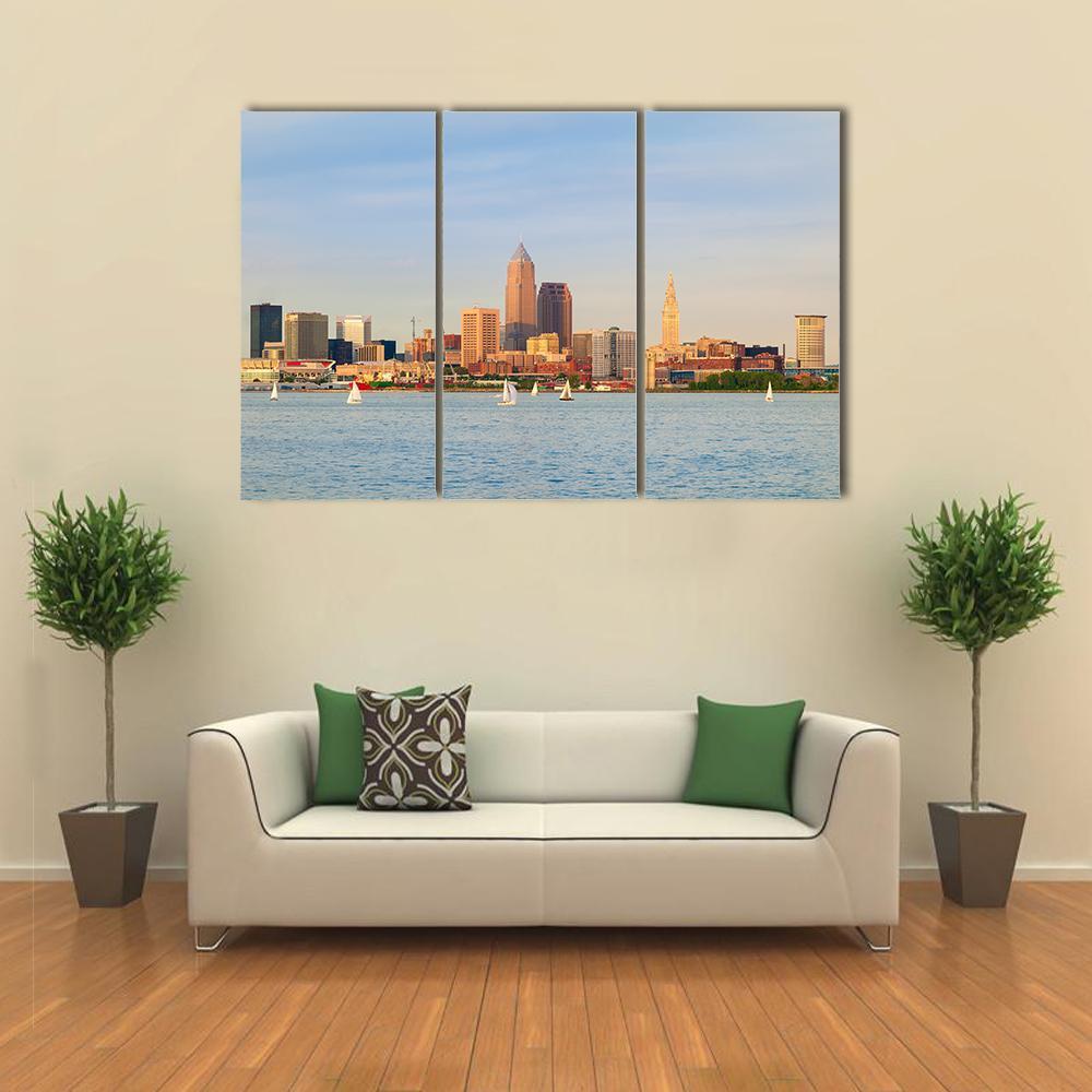 Lake Erie Ohio Canvas Wall Art-3 Horizontal-Gallery Wrap-37" x 24"-Tiaracle