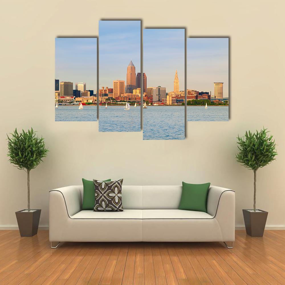 Lake Erie Ohio Canvas Wall Art-4 Pop-Gallery Wrap-50" x 32"-Tiaracle