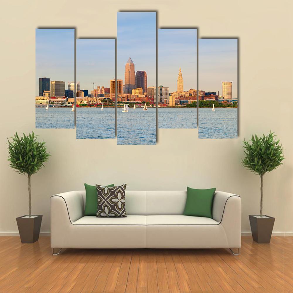 Lake Erie Ohio Canvas Wall Art-5 Pop-Gallery Wrap-47" x 32"-Tiaracle