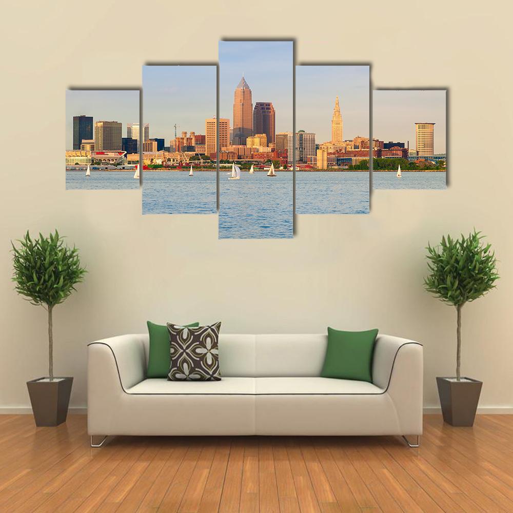 Lake Erie Ohio Canvas Wall Art-5 Star-Gallery Wrap-62" x 32"-Tiaracle