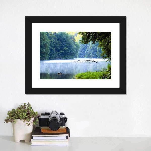 Lake Forest In Morning Canvas Wall Art-3 Horizontal-Gallery Wrap-25" x 16"-Tiaracle