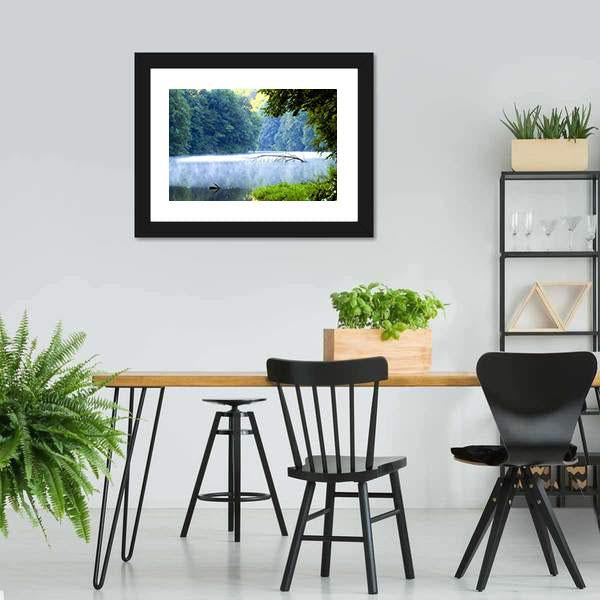 Lake Forest In Morning Canvas Wall Art-3 Horizontal-Gallery Wrap-25" x 16"-Tiaracle