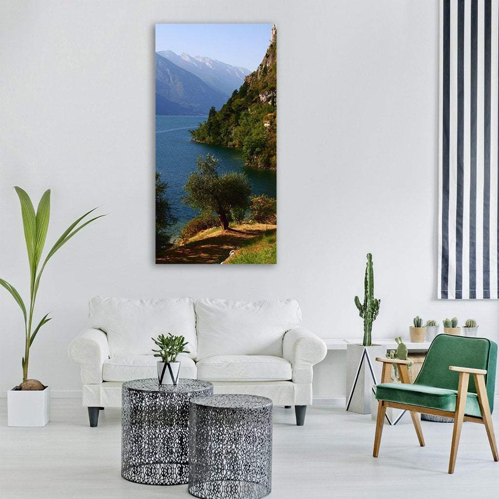 Lake Garda In Italy Vertical Canvas Wall Art-3 Vertical-Gallery Wrap-12" x 25"-Tiaracle