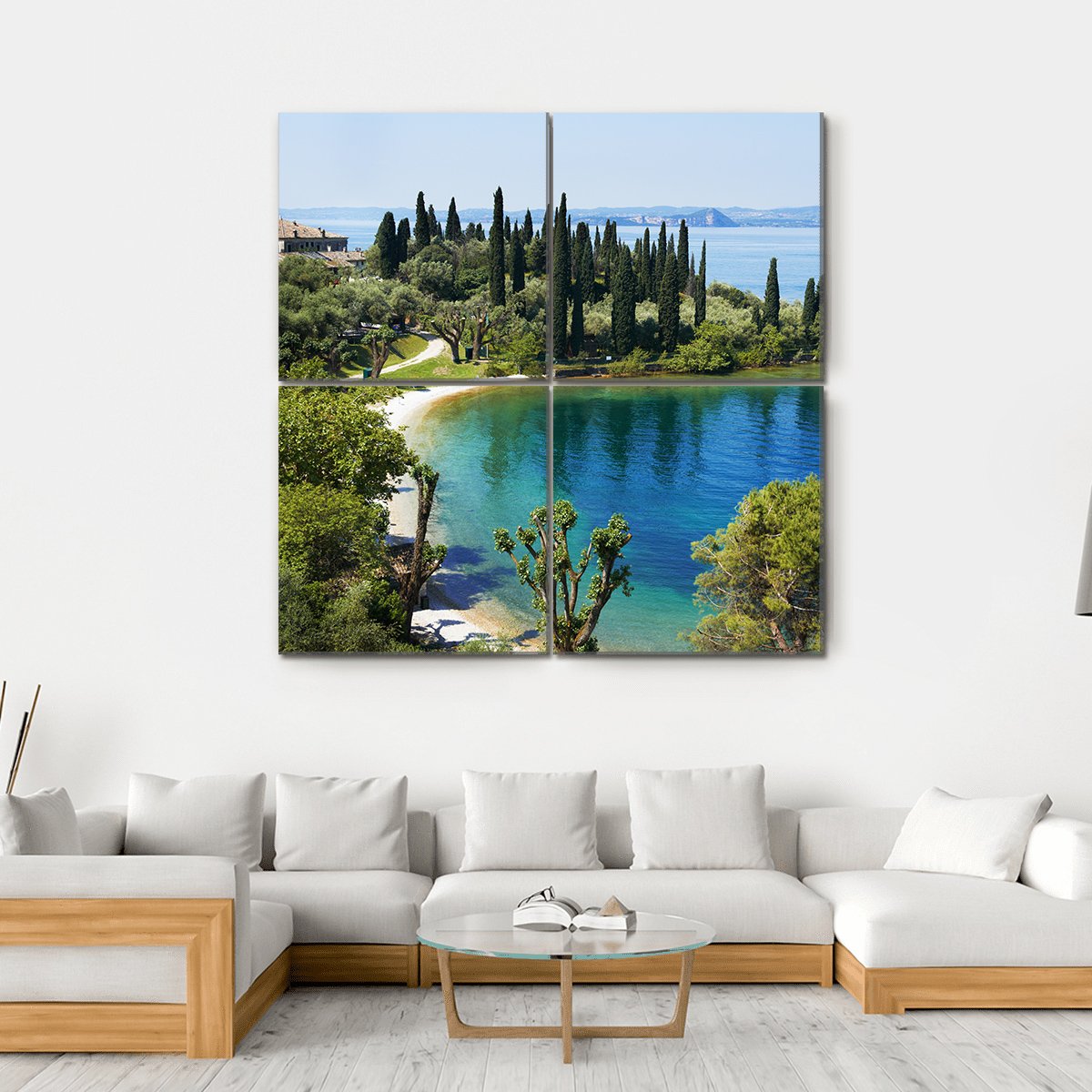 Lake Garda Italy Canvas Wall Art-4 Square-Gallery Wrap-17" x 17"-Tiaracle