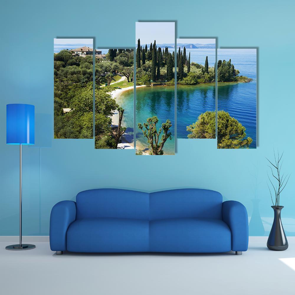 Lake Garda Italy Canvas Wall Art-5 Pop-Gallery Wrap-47" x 32"-Tiaracle