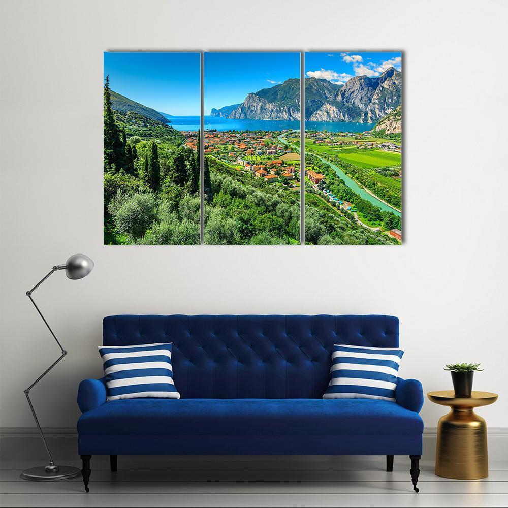 Lake Garda Canvas Wall Art-3 Horizontal-Gallery Wrap-37" x 24"-Tiaracle