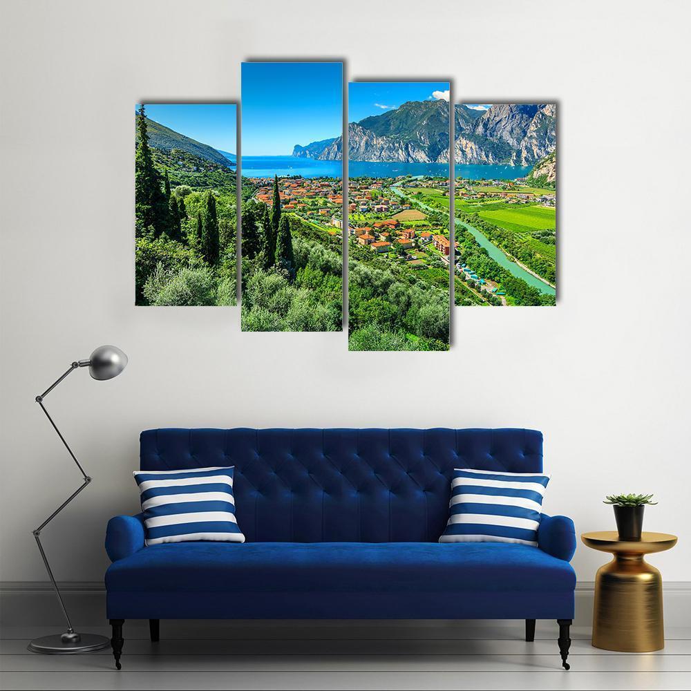 Lake Garda Canvas Wall Art-4 Pop-Gallery Wrap-50" x 32"-Tiaracle