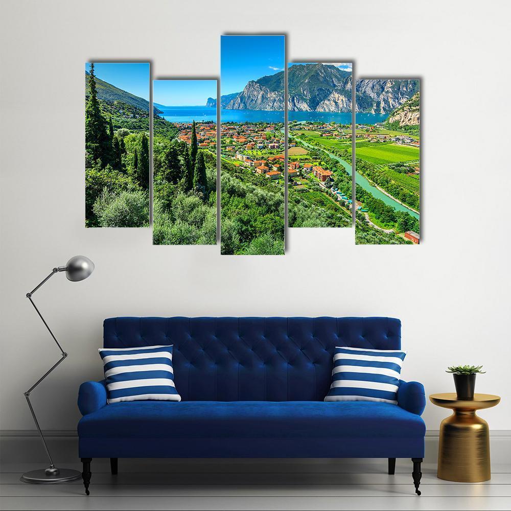 Lake Garda Canvas Wall Art-5 Pop-Gallery Wrap-47" x 32"-Tiaracle