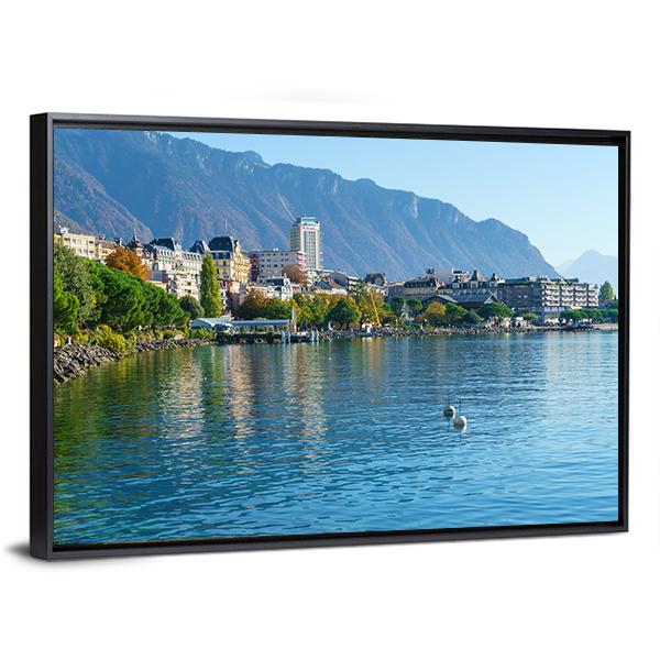 Lake Geneva Canvas Wall Art-3 Horizontal-Gallery Wrap-25" x 16"-Tiaracle
