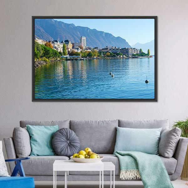 Lake Geneva Canvas Wall Art-3 Horizontal-Gallery Wrap-25" x 16"-Tiaracle