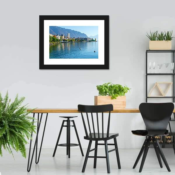 Lake Geneva Canvas Wall Art-3 Horizontal-Gallery Wrap-25" x 16"-Tiaracle