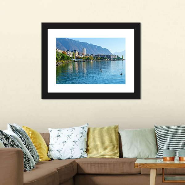 Lake Geneva Canvas Wall Art-3 Horizontal-Gallery Wrap-25" x 16"-Tiaracle