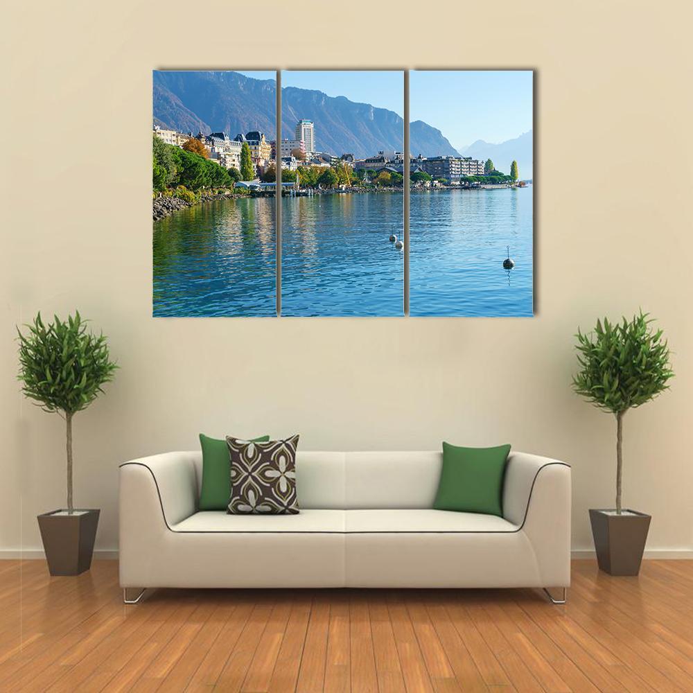 Lake Geneva Canvas Wall Art-3 Horizontal-Gallery Wrap-37" x 24"-Tiaracle