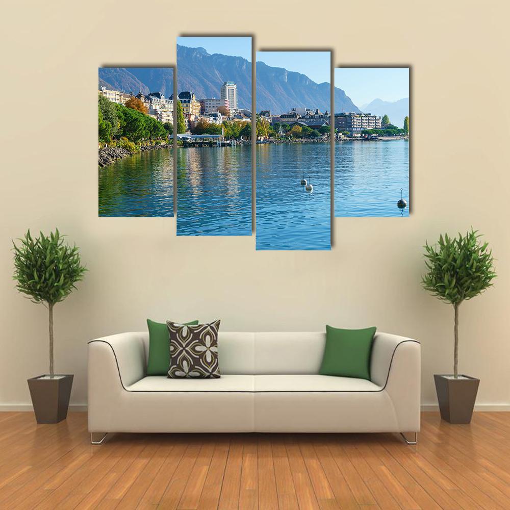 Lake Geneva Canvas Wall Art-4 Pop-Gallery Wrap-50" x 32"-Tiaracle