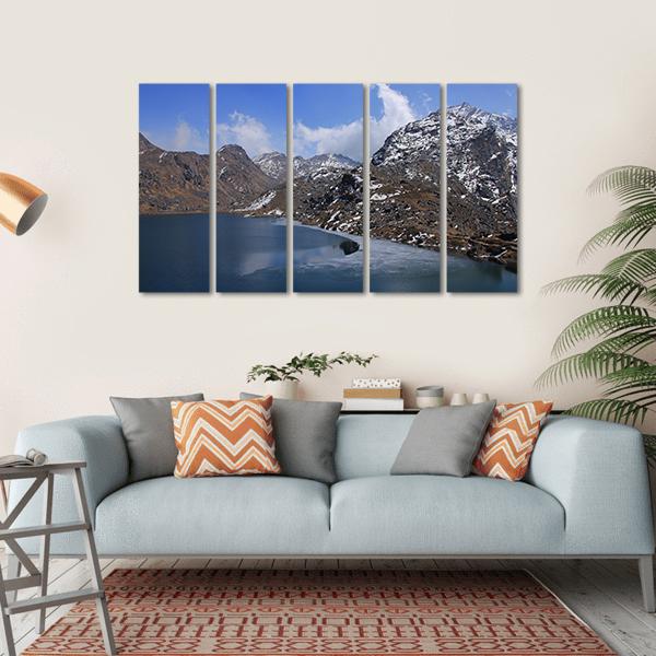 Lake Gosainkunda Canvas Wall Art-5 Horizontal-Gallery Wrap-22" x 12"-Tiaracle