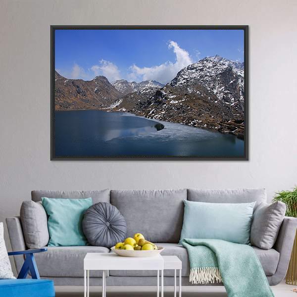 Lake Gosainkunda Canvas Wall Art-3 Horizontal-Gallery Wrap-25" x 16"-Tiaracle