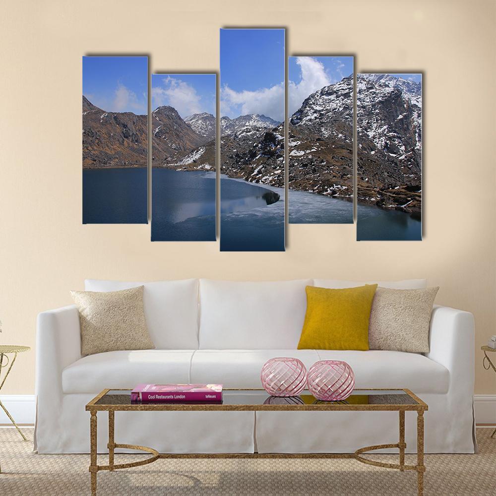 Lake Gosainkunda Canvas Wall Art-5 Pop-Gallery Wrap-47" x 32"-Tiaracle
