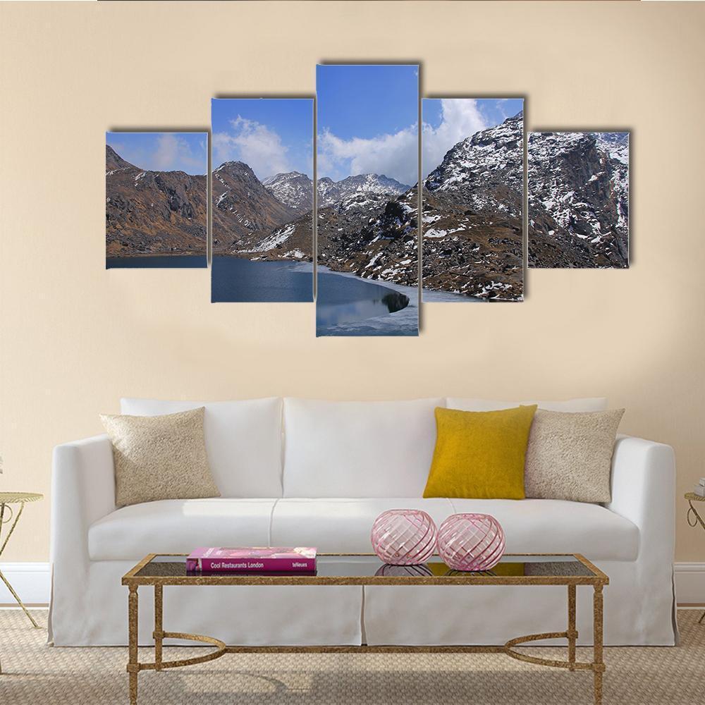 Lake Gosainkunda Canvas Wall Art-5 Star-Gallery Wrap-62" x 32"-Tiaracle