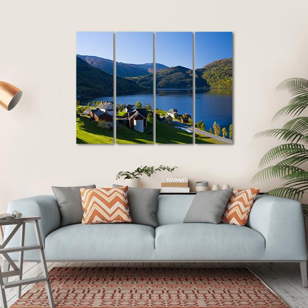 Lake Granvin Vatne Norway Canvas Wall Art-4 Horizontal-Gallery Wrap-34" x 24"-Tiaracle