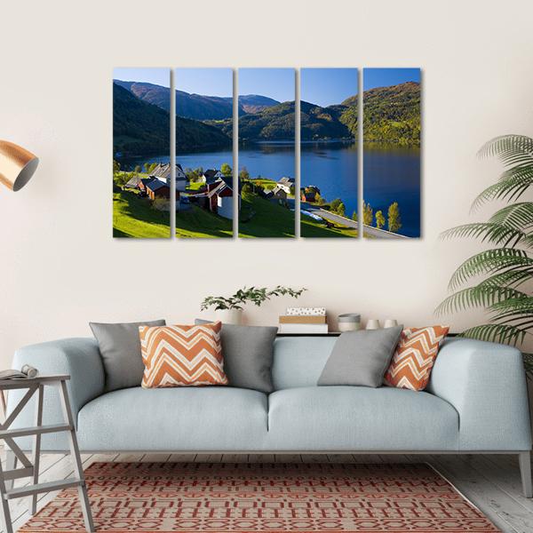 Lake Granvin Vatne Norway Canvas Wall Art-5 Horizontal-Gallery Wrap-22" x 12"-Tiaracle