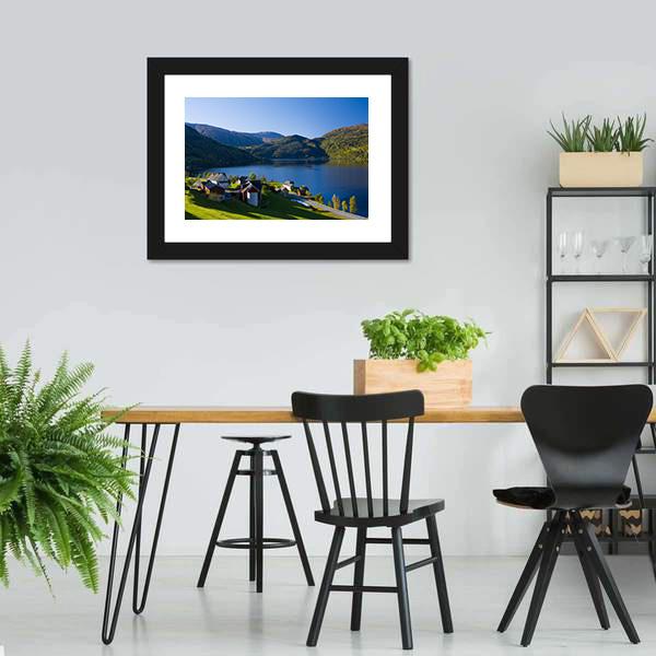 Lake Granvin Vatne Norway Canvas Wall Art-3 Horizontal-Gallery Wrap-25" x 16"-Tiaracle