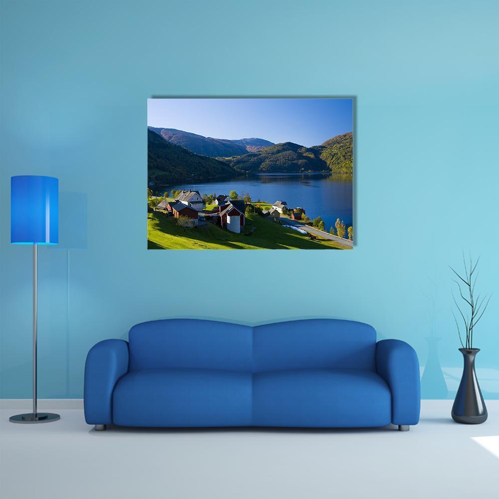 Lake Granvin Vatne Norway Canvas Wall Art-1 Piece-Gallery Wrap-48" x 32"-Tiaracle