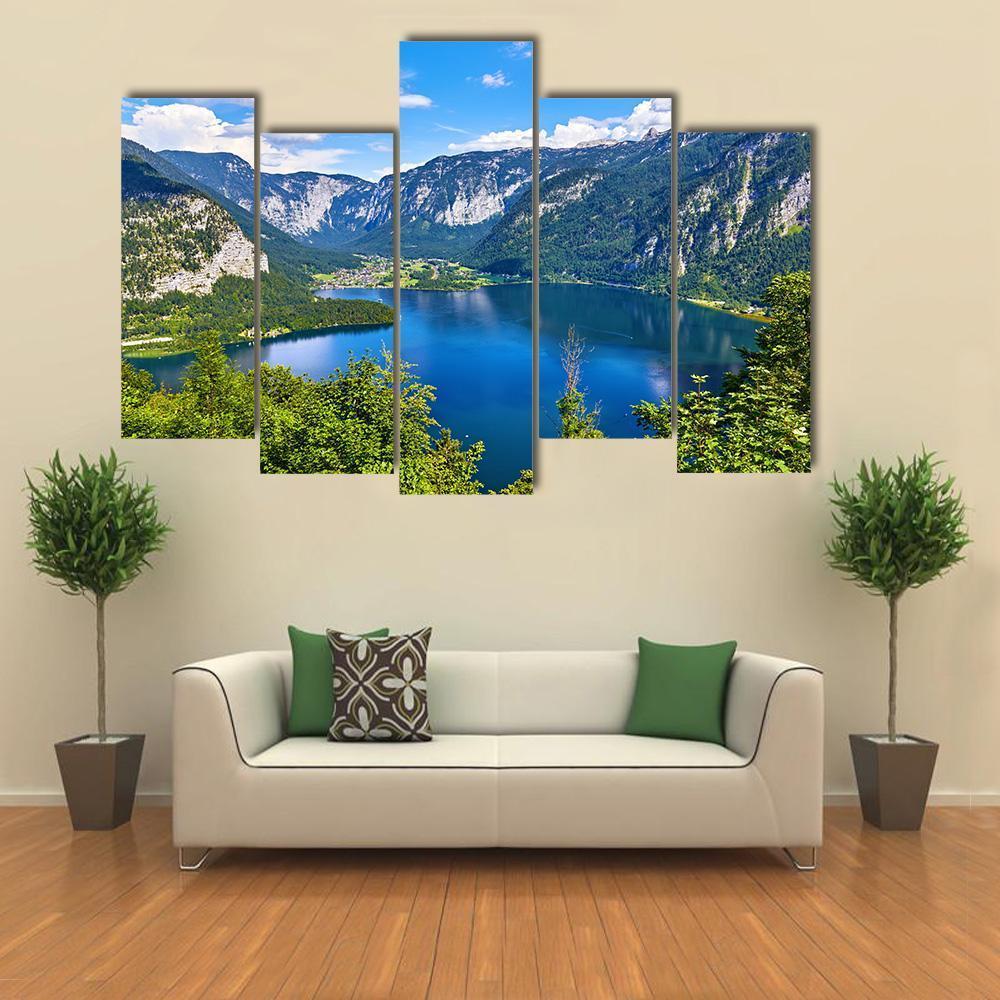 Lake Hallstattersee Canvas Wall Art-5 Pop-Gallery Wrap-47" x 32"-Tiaracle