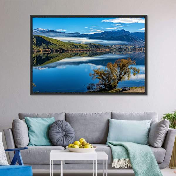 Lake Hayes Canvas Wall Art-3 Horizontal-Gallery Wrap-25" x 16"-Tiaracle
