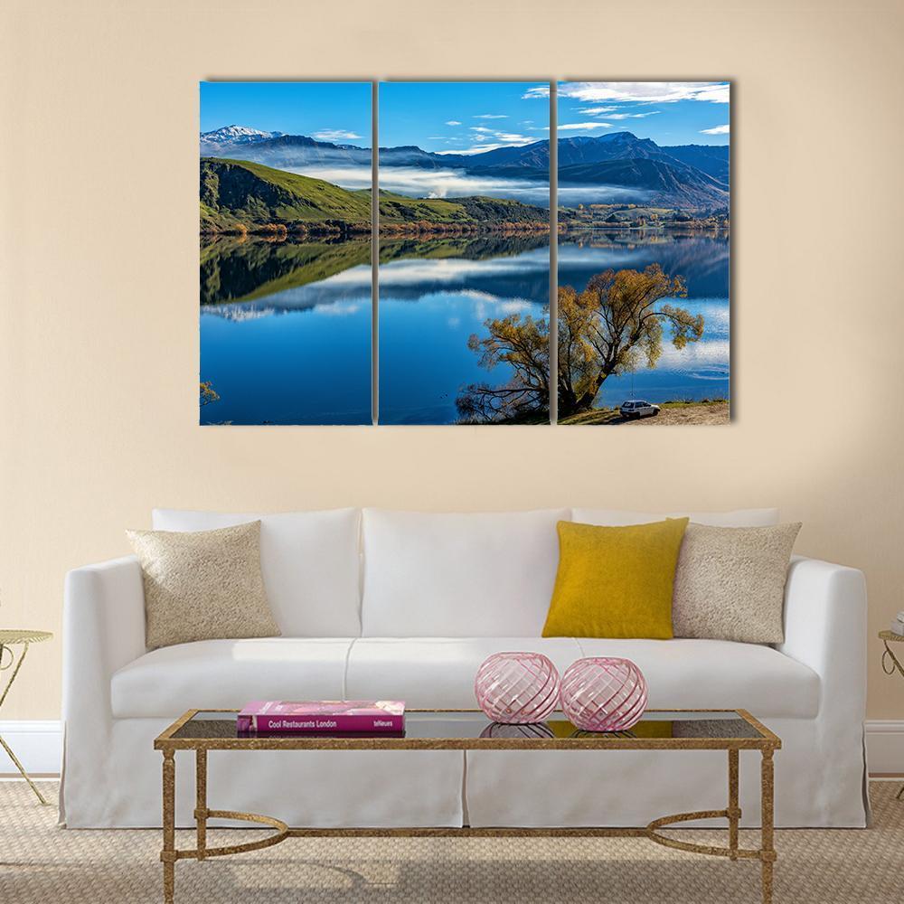 Lake Hayes Canvas Wall Art-3 Horizontal-Gallery Wrap-37" x 24"-Tiaracle