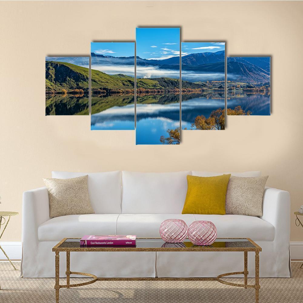 Lake Hayes Canvas Wall Art-5 Star-Gallery Wrap-62" x 32"-Tiaracle