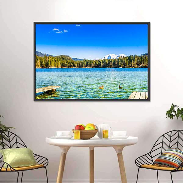 Lake Hintersee Canvas Wall Art-3 Horizontal-Gallery Wrap-25" x 16"-Tiaracle