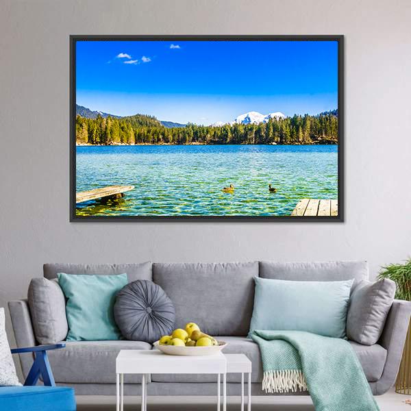 Lake Hintersee Canvas Wall Art-3 Horizontal-Gallery Wrap-25" x 16"-Tiaracle