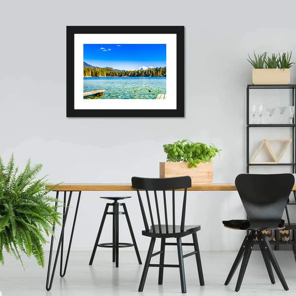 Lake Hintersee Canvas Wall Art-3 Horizontal-Gallery Wrap-25" x 16"-Tiaracle