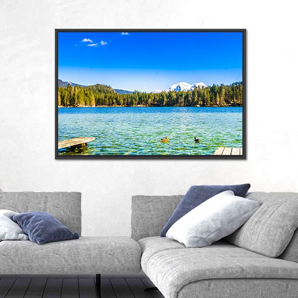 Lake Hintersee Panoramic Canvas Wall Art-1 Piece-36" x 12"-Tiaracle