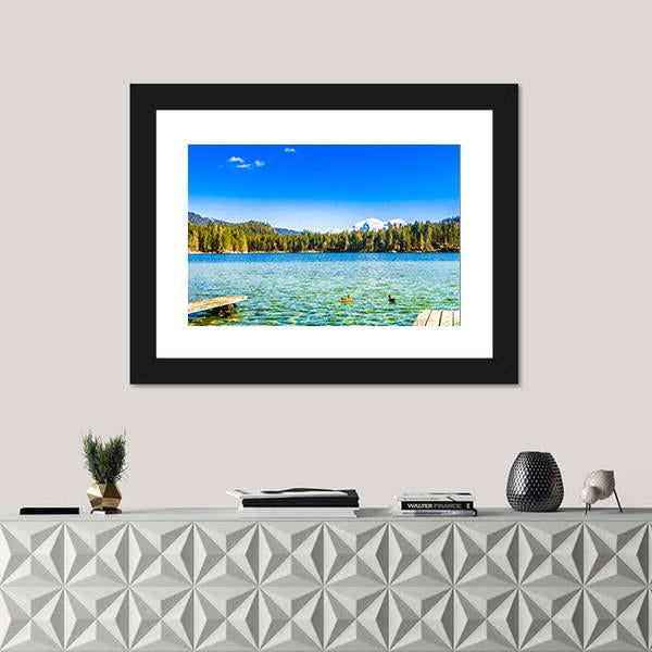 Lake Hintersee Panoramic Canvas Wall Art-1 Piece-36" x 12"-Tiaracle