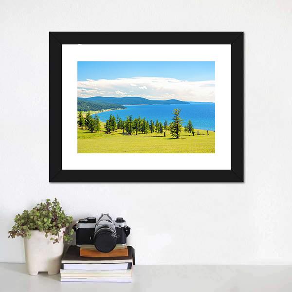 Lake Hovsgol Canvas Wall Art-1 Piece-Framed Print-20" x 16"-Tiaracle