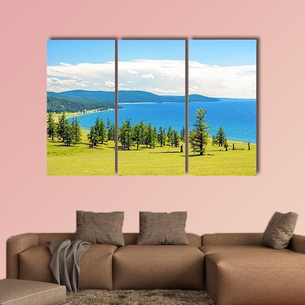 Lake Hovsgol Canvas Wall Art-3 Horizontal-Gallery Wrap-37" x 24"-Tiaracle