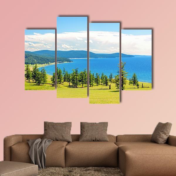 Lake Hovsgol Canvas Wall Art-4 Pop-Gallery Wrap-50" x 32"-Tiaracle