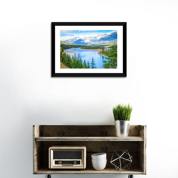 Lake In Alberta Canada Canvas Wall Art-1 Piece-Framed Print-20" x 16"-Tiaracle