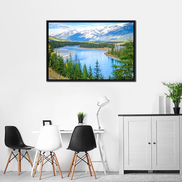 Lake In Alberta Canada Canvas Wall Art-5 Horizontal-Gallery Wrap-22" x 12"-Tiaracle