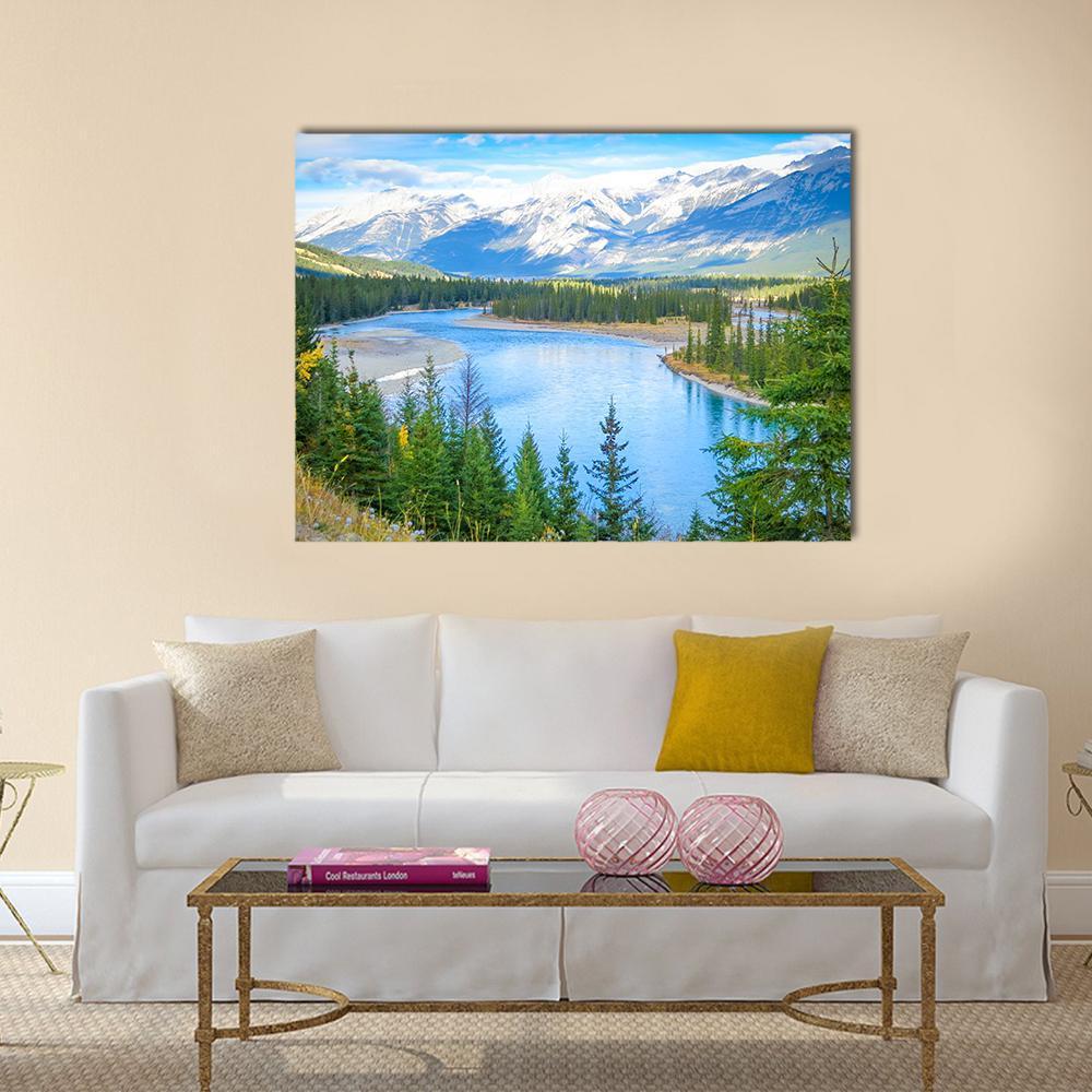 Lake In Alberta Canada Canvas Wall Art-5 Horizontal-Gallery Wrap-22" x 12"-Tiaracle